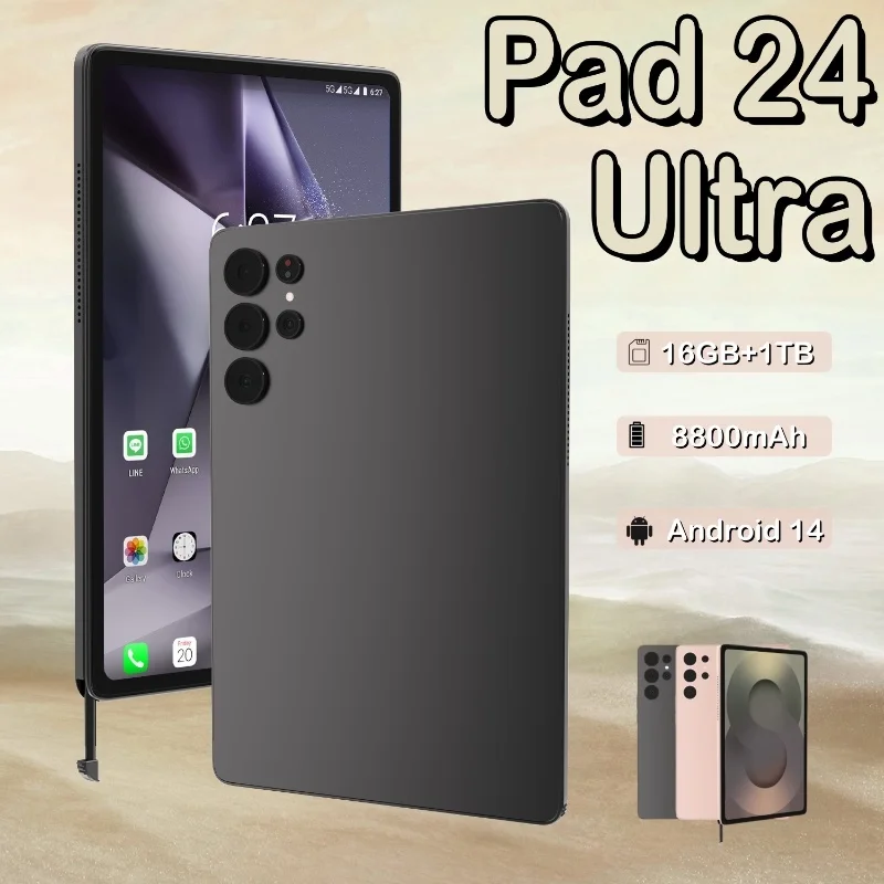 

2025 Original Pad S24 ultra Tablet PC 13inch Snapdragon 8gen2 HD 4K Android 14 16GB+1TB 8800mAh 5G Dual WiFi GPS Google Tab