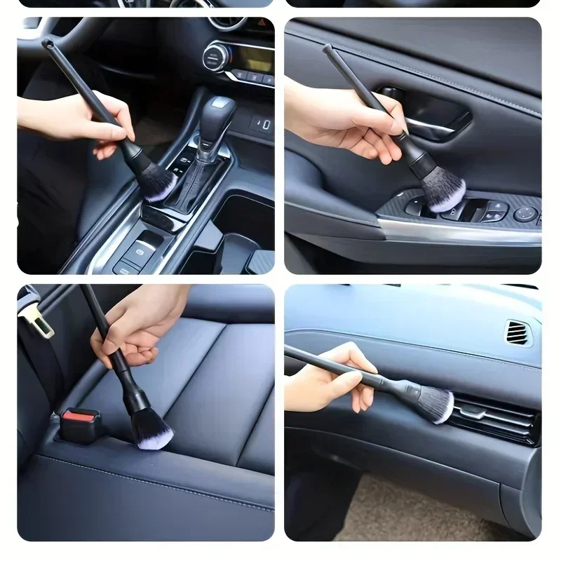 1Pc Soft Bristle Car Interior Detailing Brush: Auto Dash Duster Tool for Car & Motorcycle Cleaning
