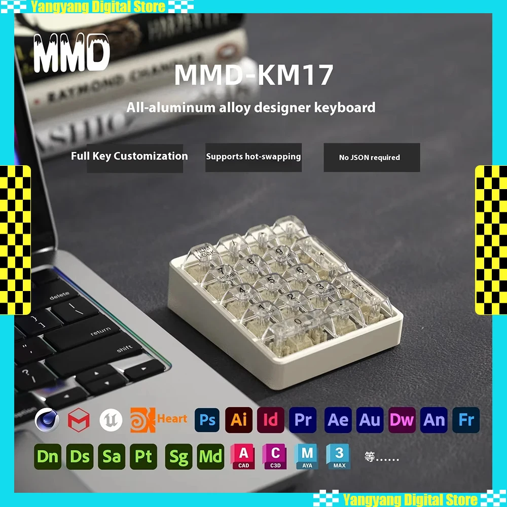 

MMD KM17 Numeric Keyboard Designer Keyboard Aluminum Alloy Full Key Custom Numerical Mechanical Hot Swap Support QMK VIA