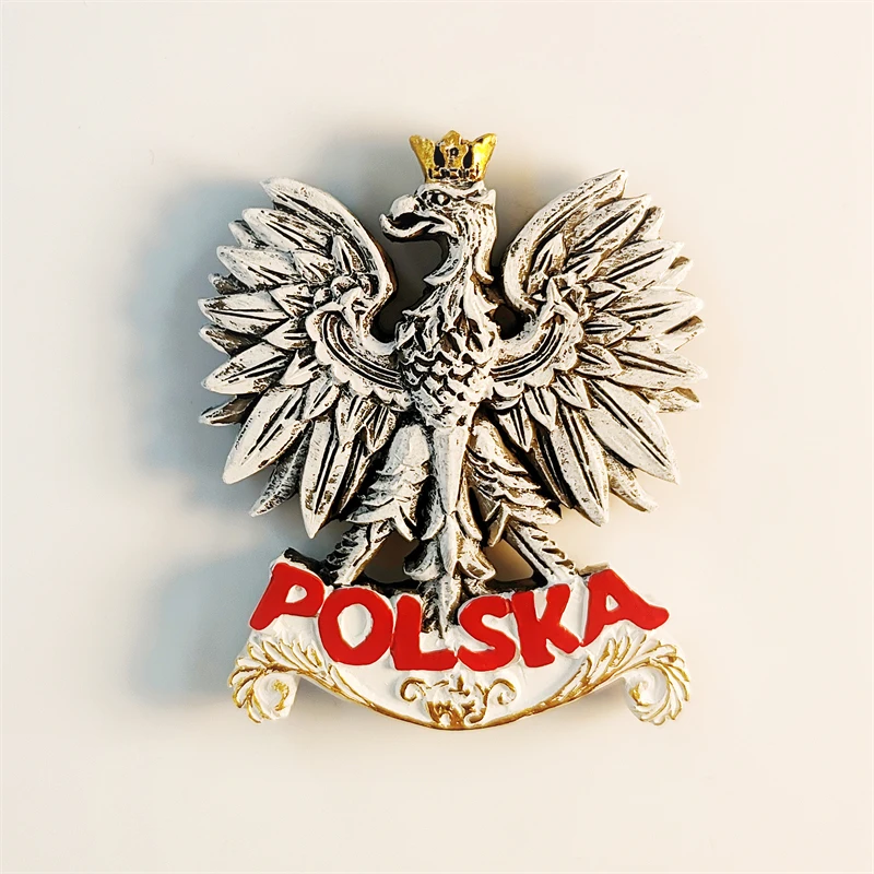 Poland Map Emblem Hand-painted 3D Fridge Magnets Tourism Souvenirs Refrigerator Magnetic Stickers