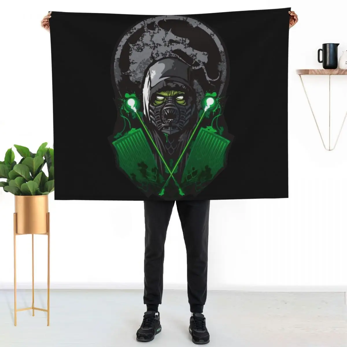 Mortal Kombat Reptile Dripping Acid Throw Blanket Large manga anime Thermals For Travel Kid'S Furrys Blankets