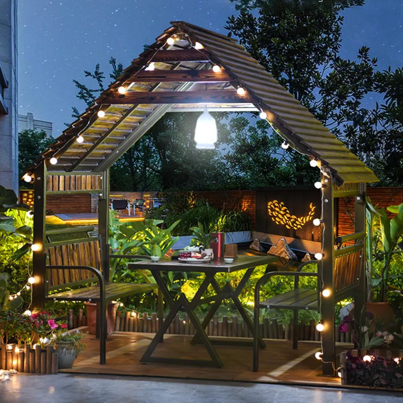 Outdoor Gazebo Home Chalet Courtyard Villa Solid Wood Garden Agritainment Landscape Homestay Four Corners Mobile Pavilion