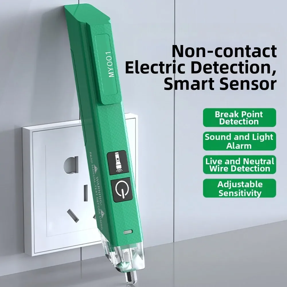 Non Contact Voltage Detector Pen with Sound and Light Alarm and LED Illumination for Electrical Safety Testing