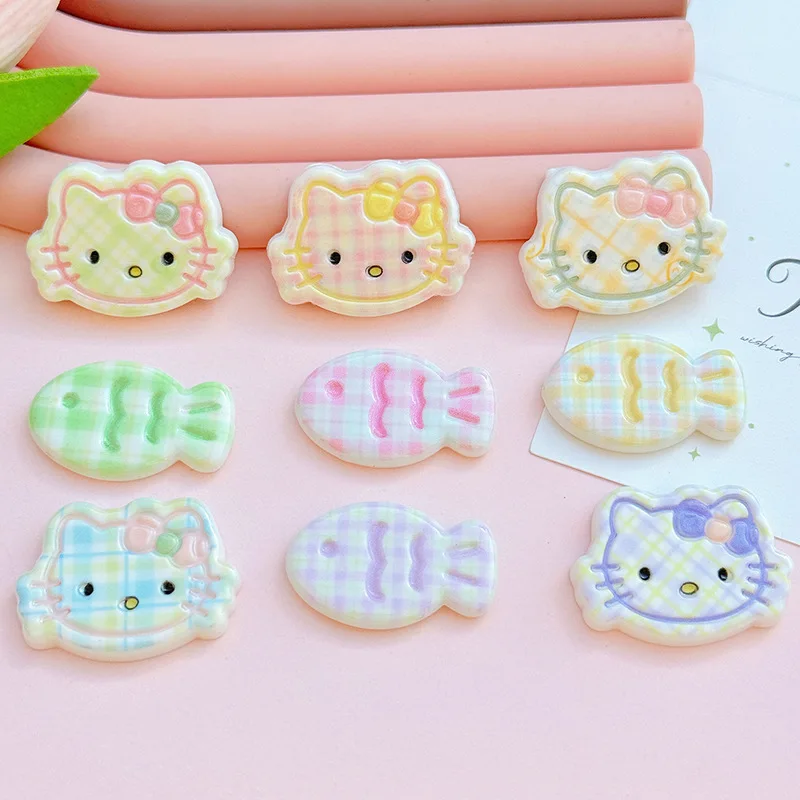 

5pcs Cartoon cat DIY handmade creative resin accessories mobile phone case cream glue hairpin cute jewelry flatback material