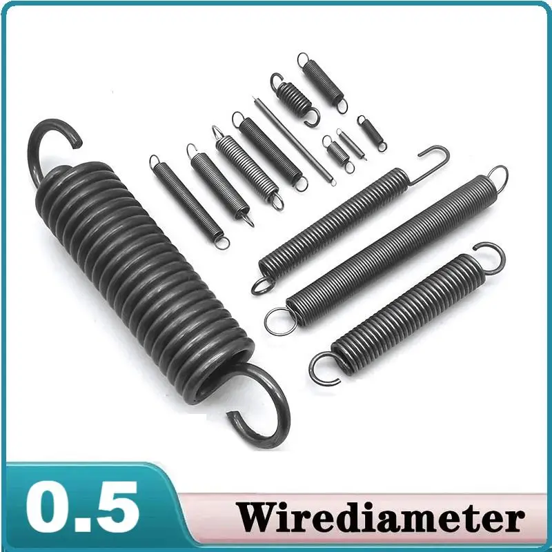 

Spring steel tension spring,Small retractor spring with hook,Wire Dia0.5mm,Outer Dia3/4/5mm,Length15/20/25/30/25/40/45/50/60mm.