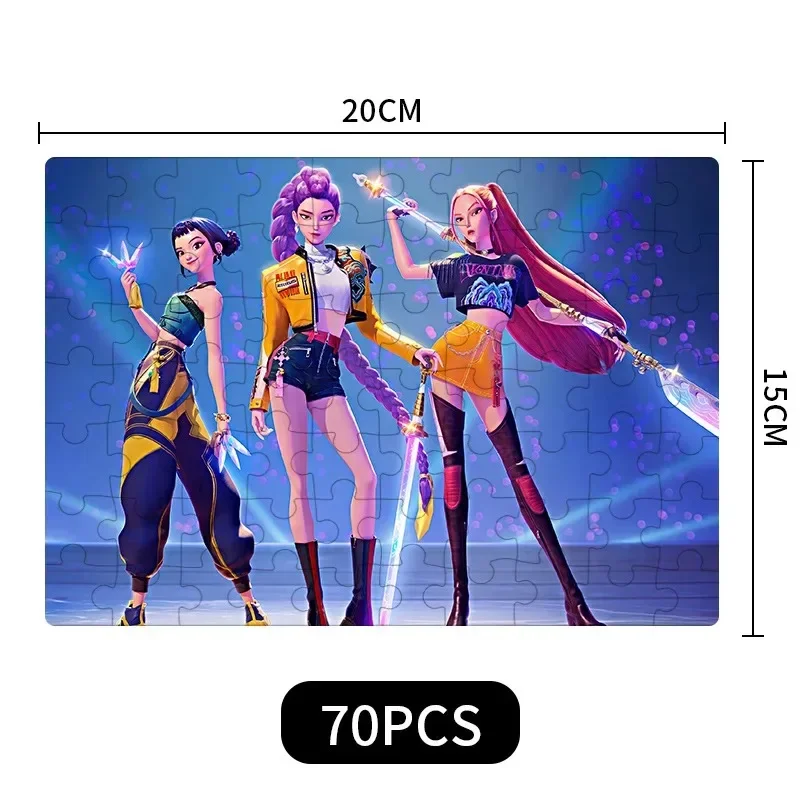 Anime Kpop Demon Hunters jigsaw puzzle Board Game Rumi Mira Zoey Huntrix Character Pattern Collectible Decor Children Toys Gift