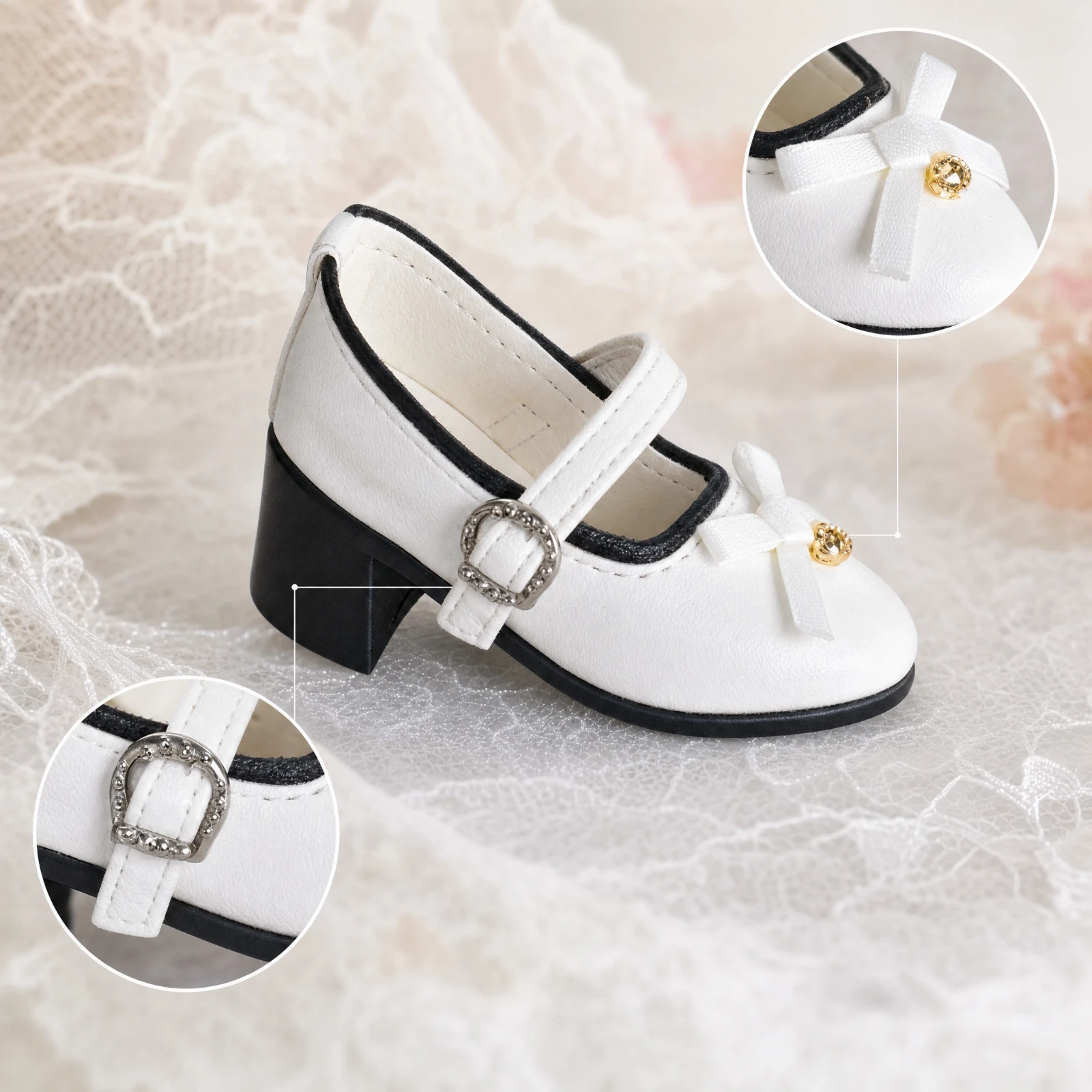 Classic Strap Doll Shoes Doll Shoes Handmade BJD Doll Shoes Footwear Miniature Dressy for Collection Display view 5