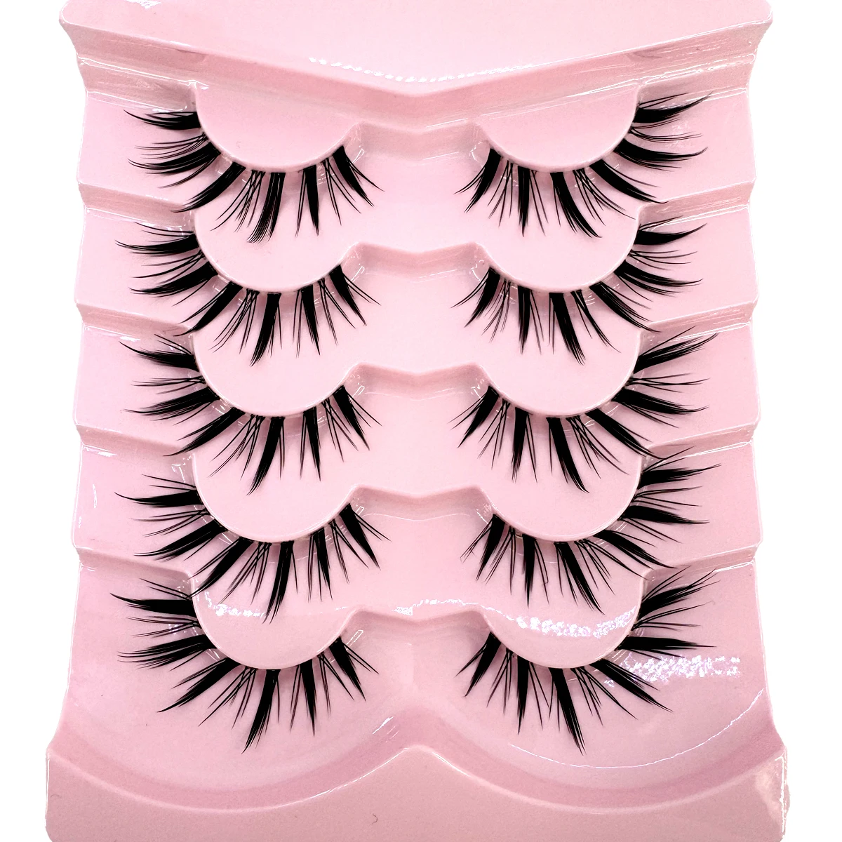 5 paia di ciglia finte in visone per giochi di ruolo anime, ciglia complete naturali, nastro trasparente, estensione ciglia morbide
