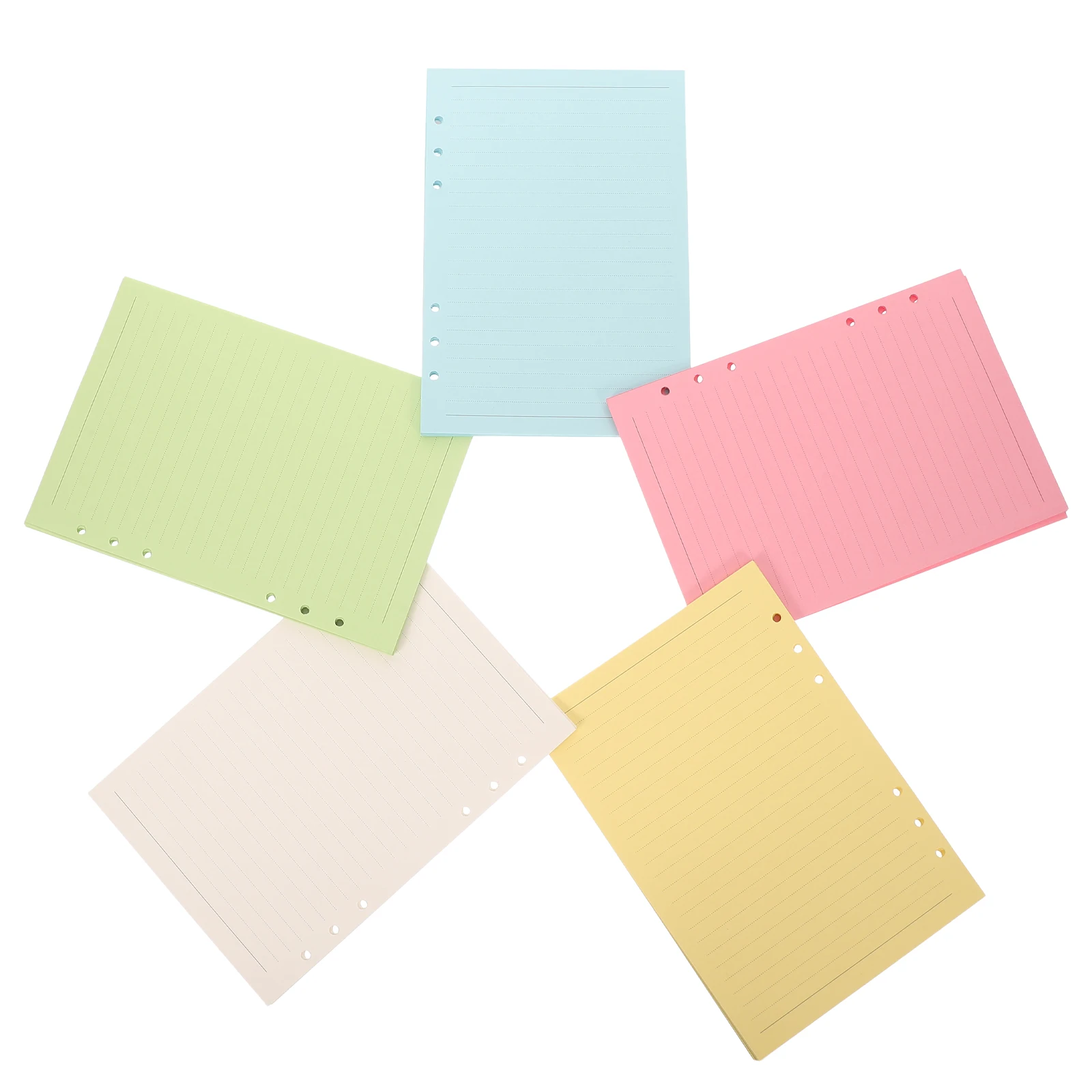 

100 Pieces A5 6 Hole Loose Leaf Paper Notebook Inserts Refillable Planner Binder College Ruled Lined Test Paper