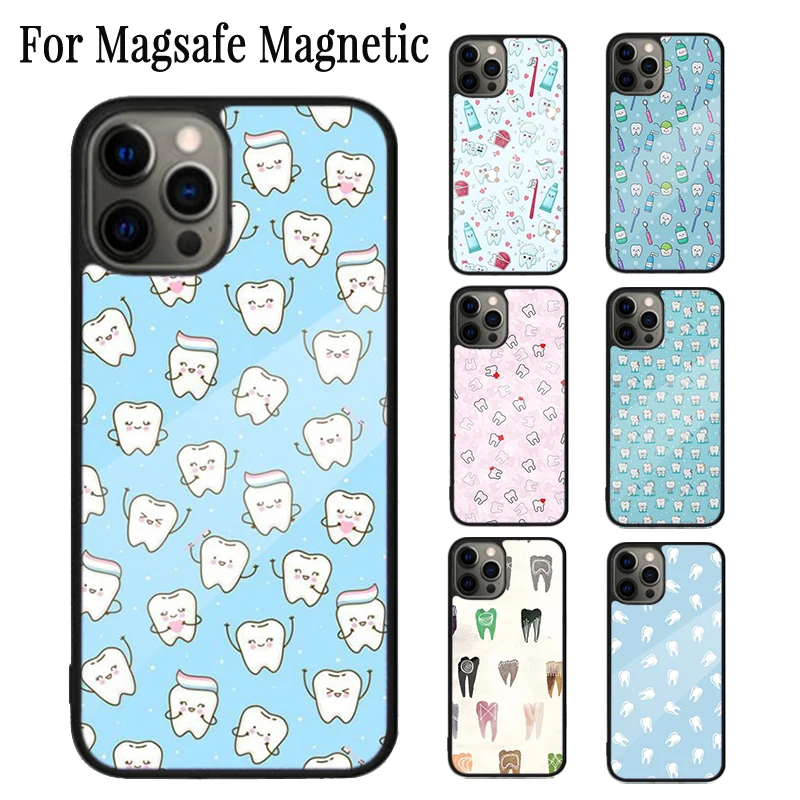 Hygienist Dentist Tooth Dental Magnetic Phone Case Coque For iPhone 16 15 14 Plus 13 12 11 Pro Max Magsafe Wireless Cover