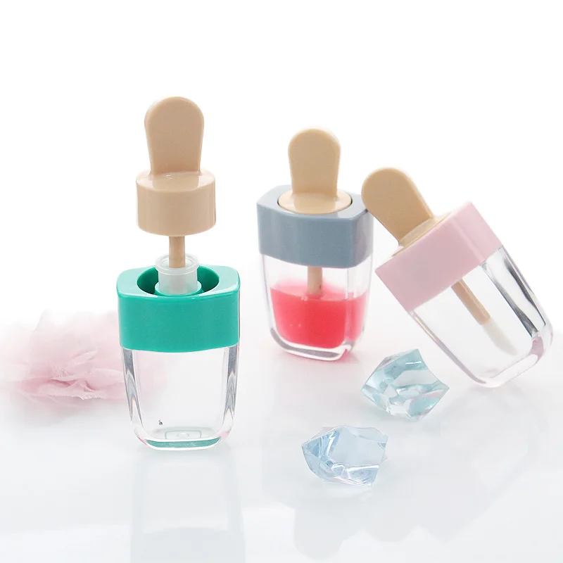 10/20/30/50/100 Uds. Tubos de embalaje de brillo de labios de plástico de 6ml, contenedor de brillo de labios con forma de helado cosmético, tubo Bam de labios DIY