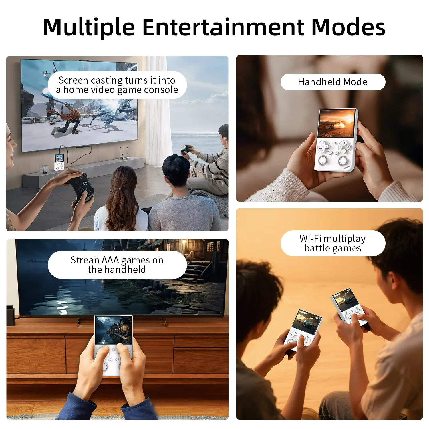 أنبيرنيك RG 35XXPro RG35XXPro ريترو وحدة تحكم بجهاز لعب محمول مشغل الألعاب واي فاي بث تحكم HD TV الإخراج 256G PSP لعبة الساخن #4