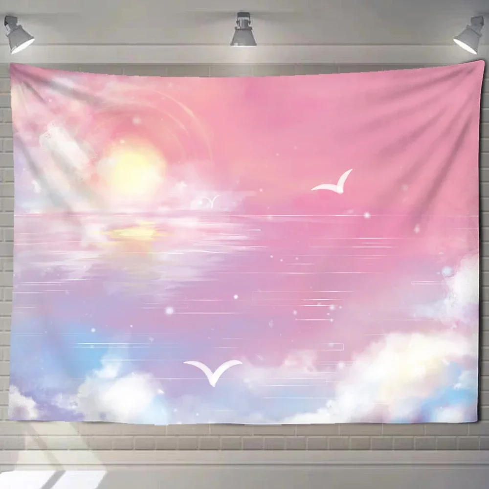 Cute Moon Tapestry for Teen Girl Preppy Room Decor Aesthetic Wall Tapestry Hanging Kawaii Moon and Star Black Light Tapestry