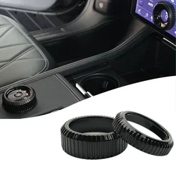 Car Radio Volume Control Knob Shift Knob Metal Cover Set Zinc Alloy Protector Interior Accessories For Mustang Mach E 2021-2023