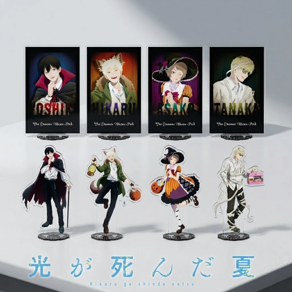 The Summer Hikaru Died Series 2026 New Arrival Acrylic Stand Hoshiki Hikaru Asako Tanaka Halloween Theme Anime Keychain