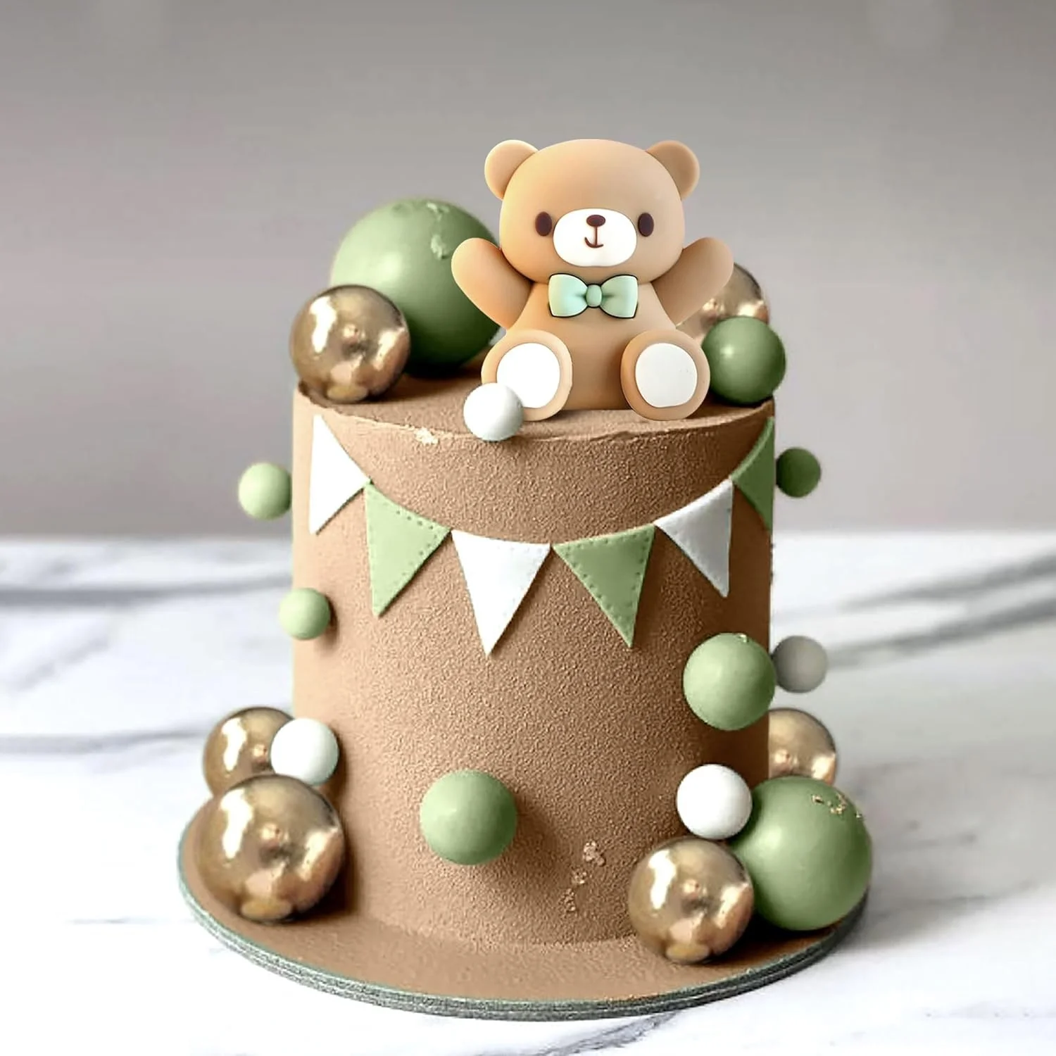RGT Grüner Bär Kuchendekoration Baby Bär Babyparty Tortendekoration Bären Kuchendekoration Babyparty Geburtstagstortendekoration
