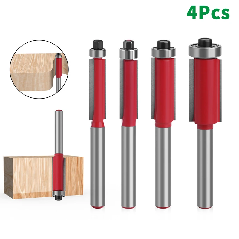 Versatile Trimming & Detailing Kits - 4pc Premium Woodworking Router Bit Set For Smooth Cutting And Professional Finish