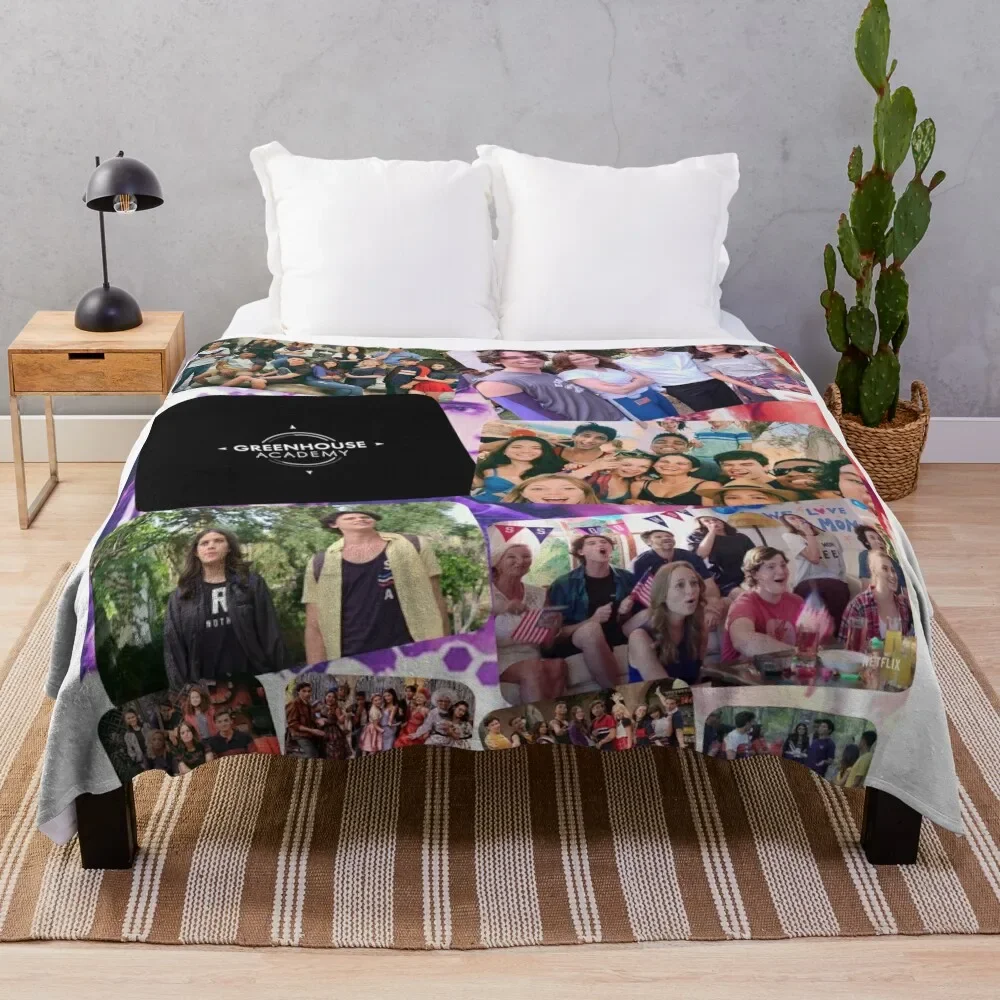 Greenhouse Academy Collage Throw Blanket Decorative Sofa Beautifuls Blankets For Bed Blankets