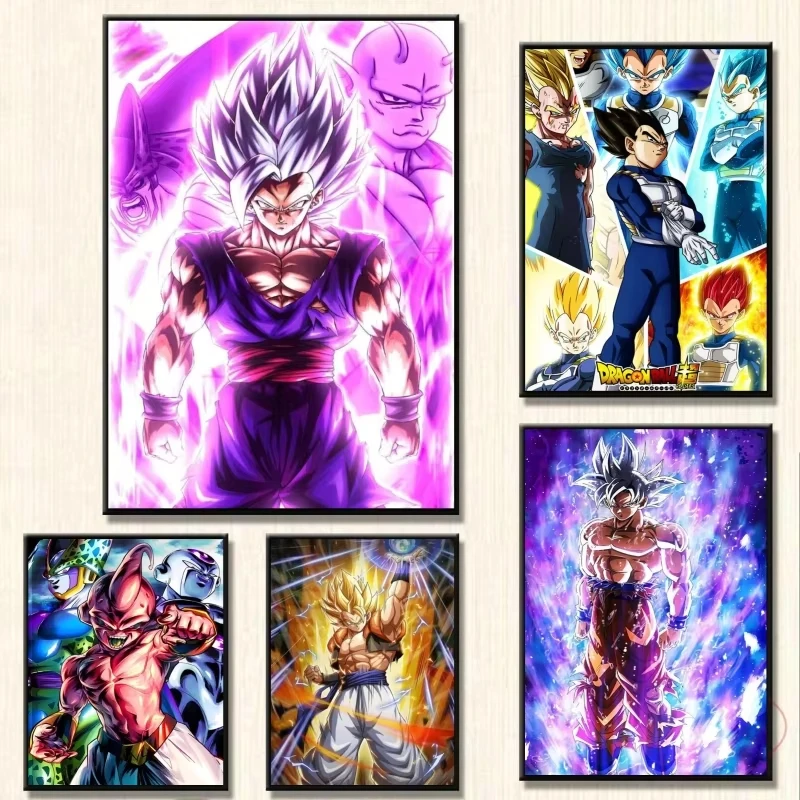 

Anime Dragon Ball Canvas Painting Print Picture Goku Vegeta Hd Poster Children's Bedroom Decoration Wall Art Home Prints Gifts