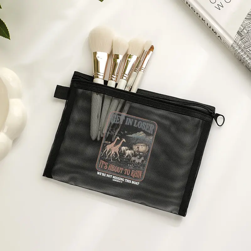 

Moon Joy Artemis II Makeup Bag with A Zipper Spacious Storage Pouch Travel Holiday Mesh Bags Humanity Returns To The Moon Gift