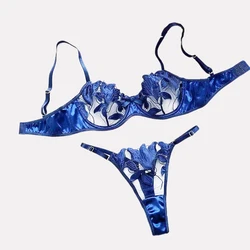 Toucheart Sexy Lingerie Woman Lace Transparent Underwear  Embroidery Brief Set Bra Kit Push Up Breves Sets Thin Erotic Bras New