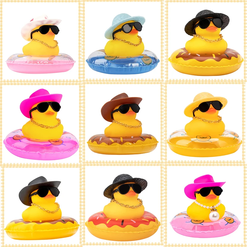 

Car Duck Rubber Duck Car Ornaments Duck Car Dashboard Decorations With Swimming ring