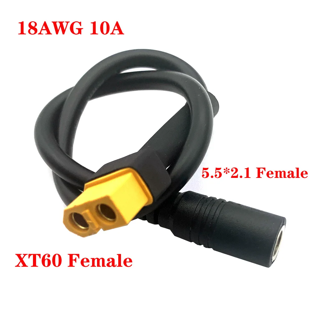 

XT60 Male/Female Connector To DC5525 5521 Power Cable 5.5x2.5mm 5.5*2.1 Adaptor For TS100 Soldering Iron Conversion Cable