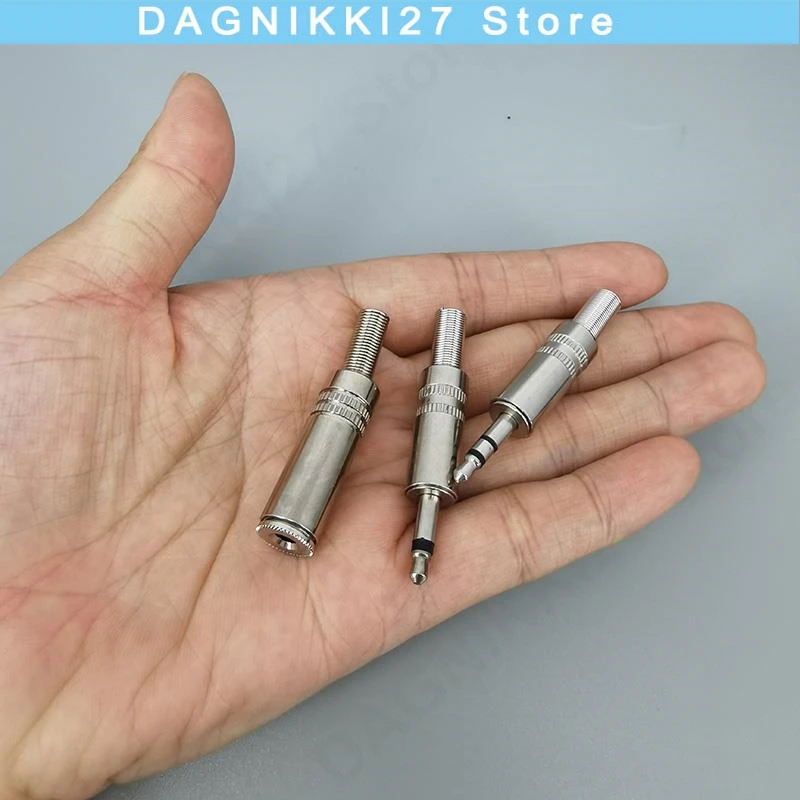3.5mm mono/Stereo Metal Male Jack Plug Solder audio socket adapter for Headset Earphone connector V27