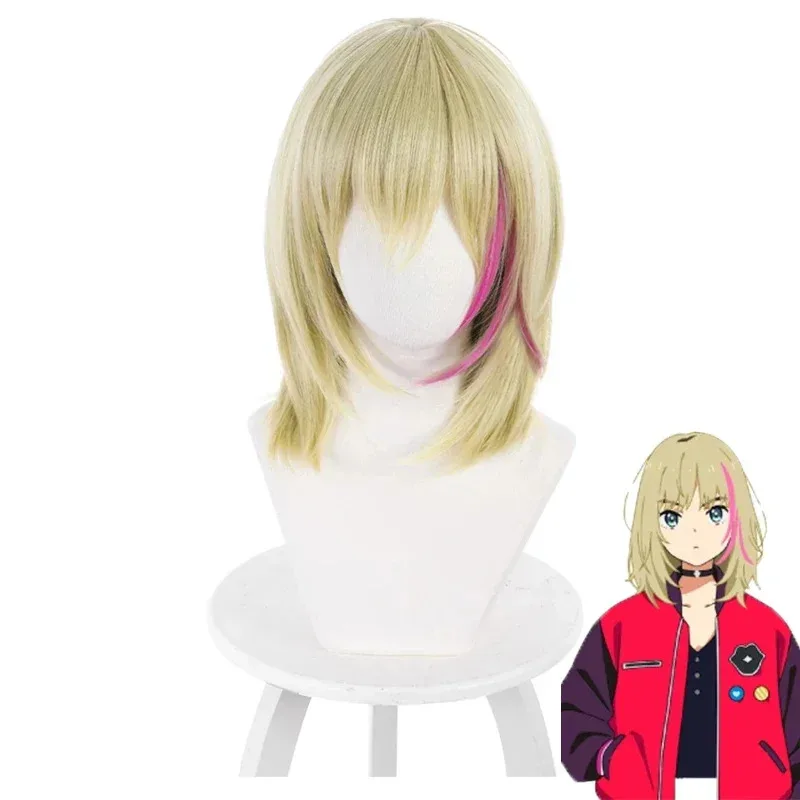 Peluca de cosplay de Anime Wonder Egg Priority Rica Kawai, pelo sintético corto resistente al calor, peluca de juego de rol para fiesta de mujer, Ged