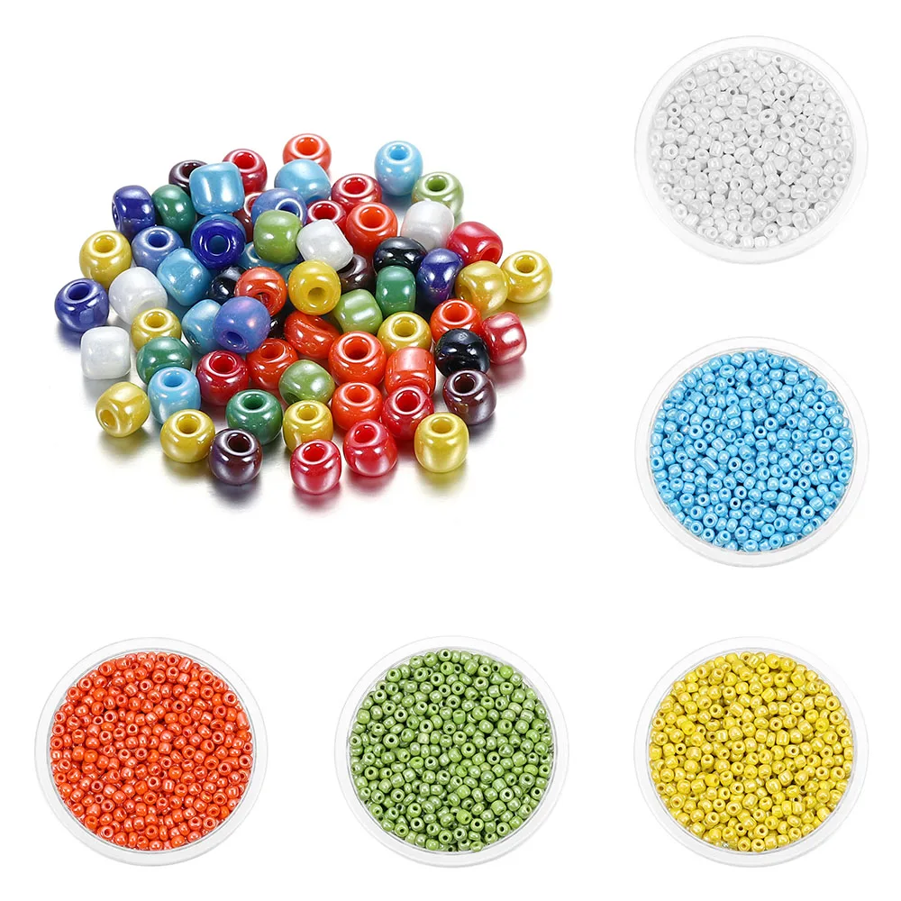 300/600 Pcs/pack Shiny Colorful Glass Loose Czech Seed Beads Spacer Bead With Hole For DIY Jewelry Making Findings Accessories