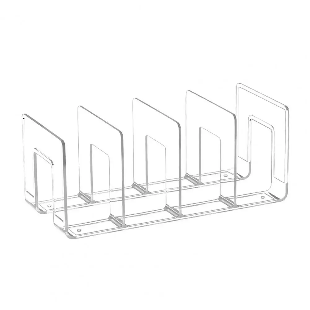 Bookshelf Acrylic Material Multi-layer Design Transparent Vertical Stationery Storage Rack Office Organizer