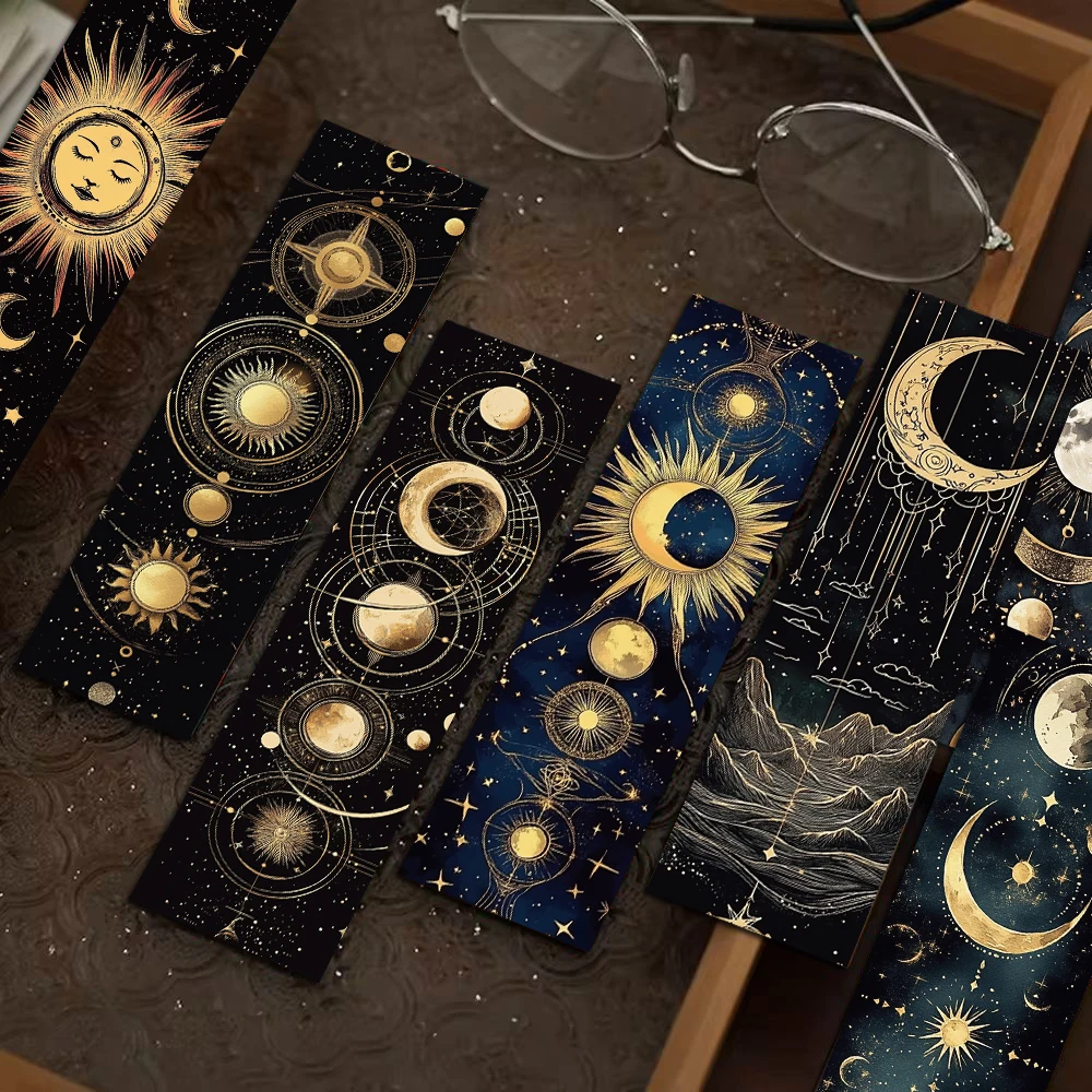 30PCS Mysterious Celestial Body Bookmarks Vintage DIY Page Reading Book Art Stationery Landscape Gift Creative Cards Bookmark