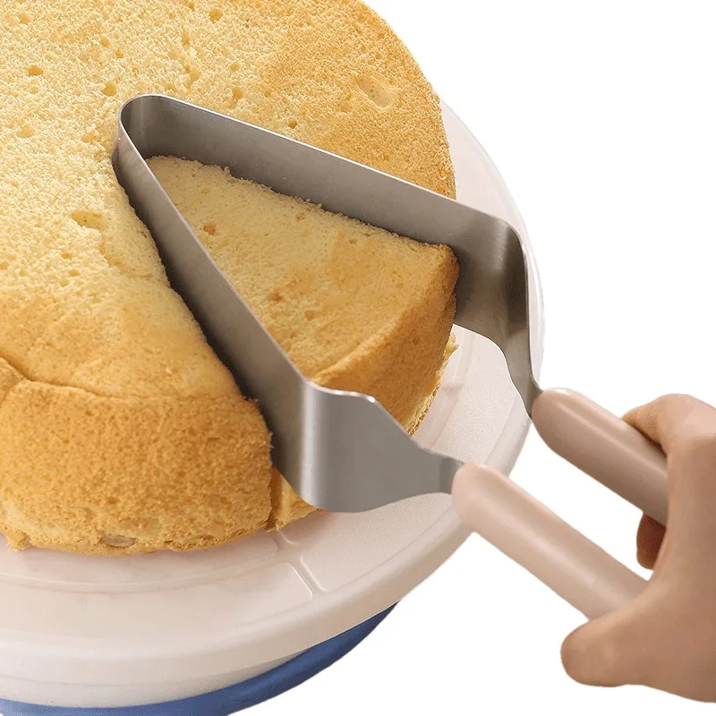 Stainless steel cake divider, integrated cake cutting spatula, non-slip cake slicer, household pizza and layer cake dividing tool