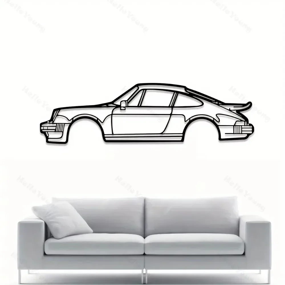 Decoração de parede arte criativa metal ferro arte linha 911 turbo carro esportivo pendurado na parede casa arte decoração pingente ornamento