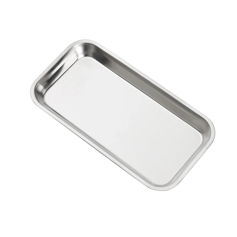 1pc  Kitchen Tray Stainless Steel Square Storage  Dental Medical Tools Nail Tattoo   Device Supplies  Dish