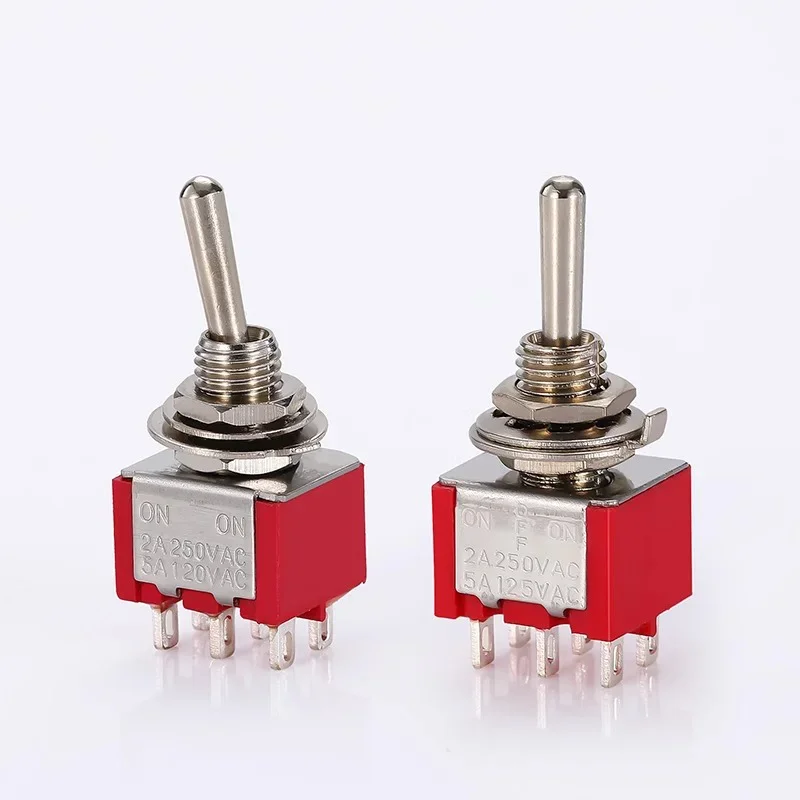 10pcs 6mm Miniature Switches Toggle Switch Single Pole Double Throw Mini Waterproof Cap Micro Switch ON-OFF-ON 6A