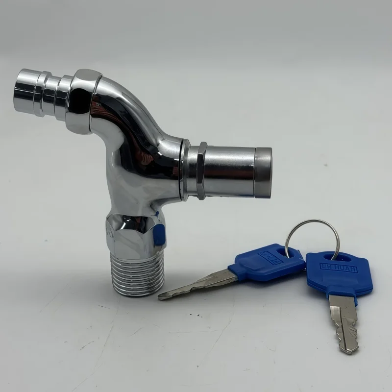 Portable  Anti-theft Faucet Water Tap with Lock Key Alloy Body Single Hole Key Switch Faucet Bibcocks for Kitchen Outdoor Garden