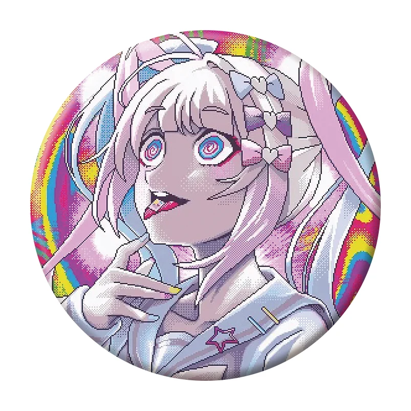 58mm jogo necessidade menina overdose broche pino bonito anime personagem dos desenhos animados botão crachá para mochila acessórios decoração fãs