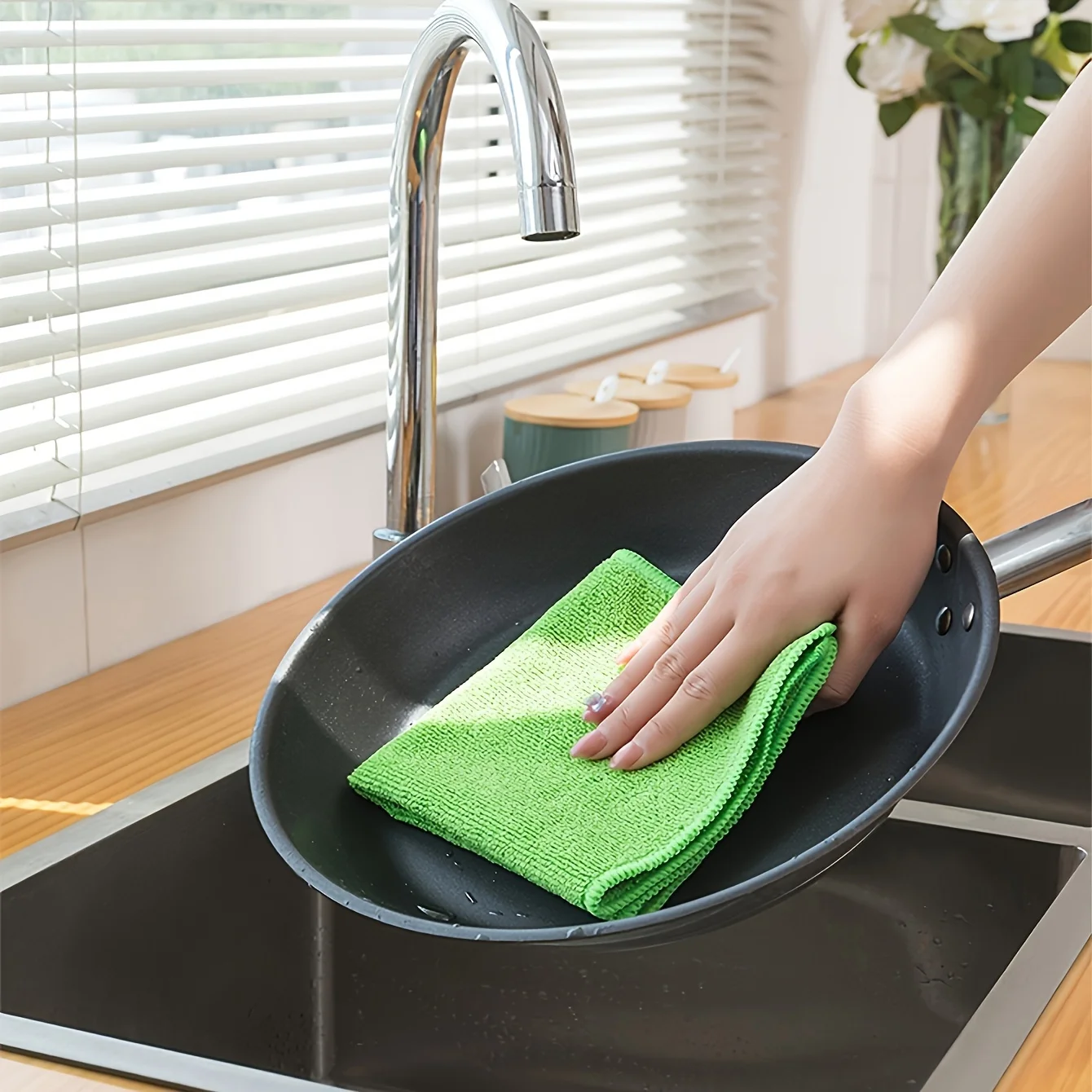 5 Pieces Ultra Fine Fiber Cleaning Cloth Dishwashing Cloth Multifunctional Cleaning Towel Household Cleaning Cloth Kitchen And B