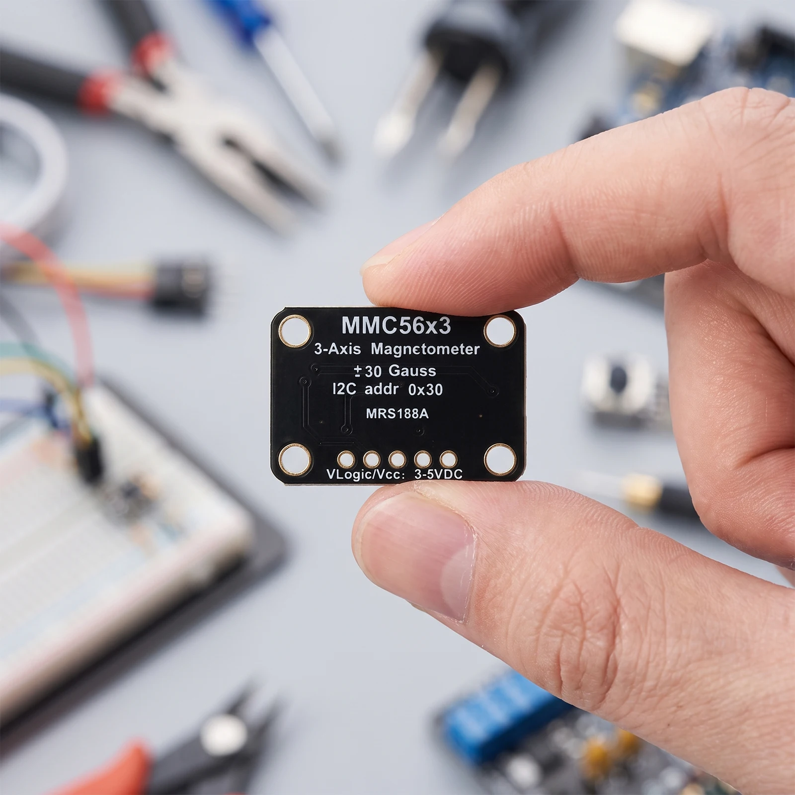 High Precision Triple-Axis Magnetometer MMC5603 20-Bit STEMMA QT Qwiic I2C ±30 Gauss Sensor Module Board