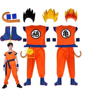 Kids Anime Z Son Goku Cosplay Costume Boy Carnival Party Suit goku Sun Fancy Dress New Year Vest Belt Wrister Halloween Dress Up