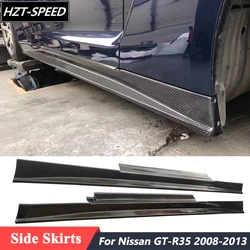 Carbon Fiber Car Aprons Side Skirts Extensions Lip For Nissan GT-R R35 GTR35 Car Body Kit 2008-2013