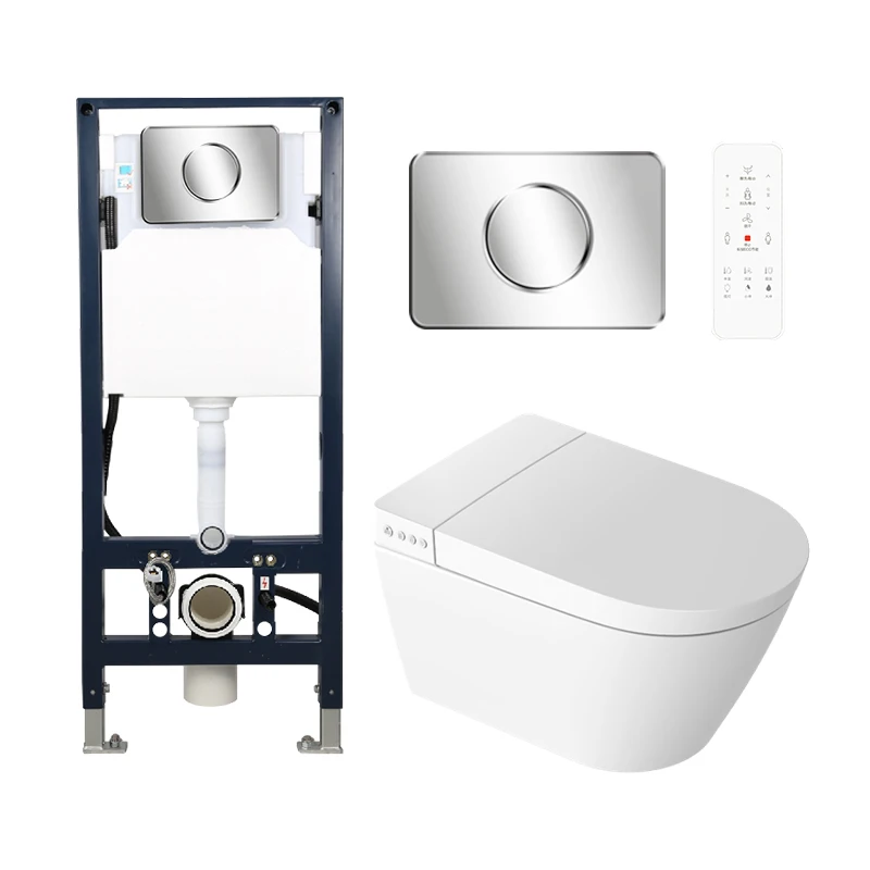 BTO Wall Hung Smart Toilet Automatic Western P-trap Toilet Intelligent Wall Mounted Wc Smart Toilet Bidet