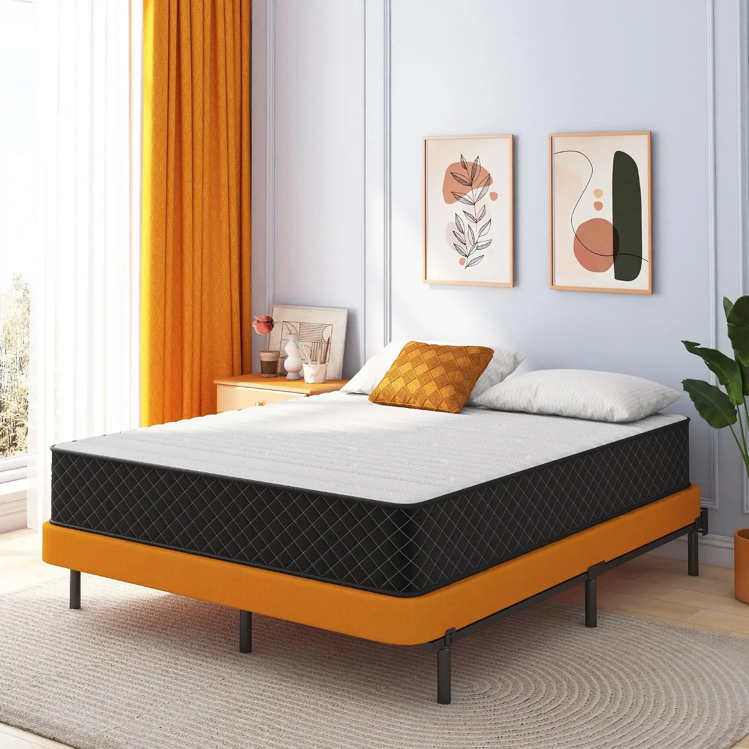 Full Mattress,10 Inch Full Size Hybrid Mattress, Full Size Mattress in a Box, Pressure Relief & Fiberglass Free, Firm, Custom