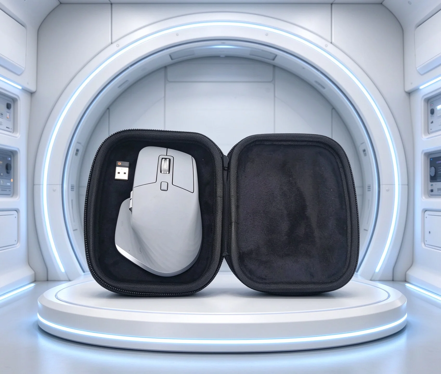 Storage Bag For Logitech (MX Master3/3S) Pre-shaped foam interior matches the curved mouse outline and reduces friction inside