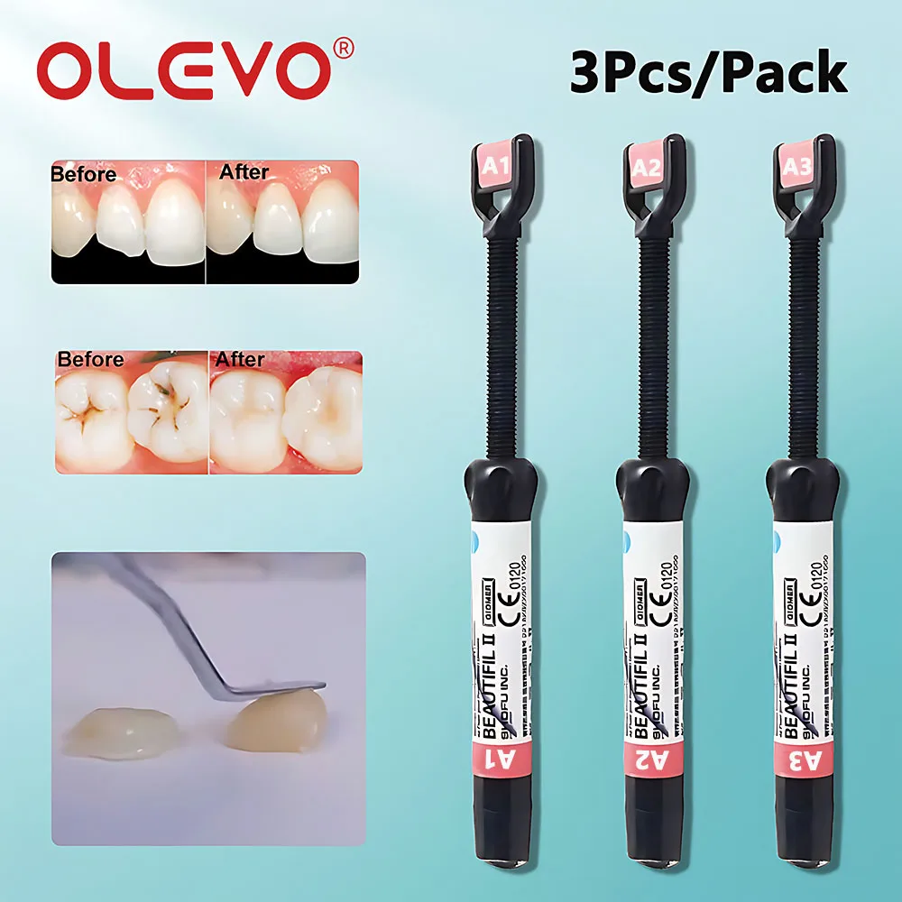 

3 Pcs/Pack Dental Light Cure Beautifil II Composite Resin Anterior Posterior Teeth Restoration Repair Filling Solid Material