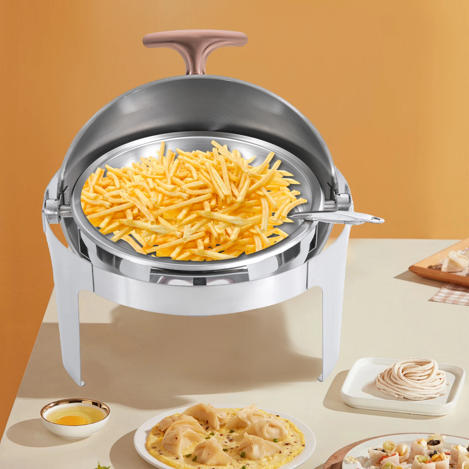 

Roll Top Chafing Dish Buffet Set Stainless Steel Chafer Complete Set Food Warmer