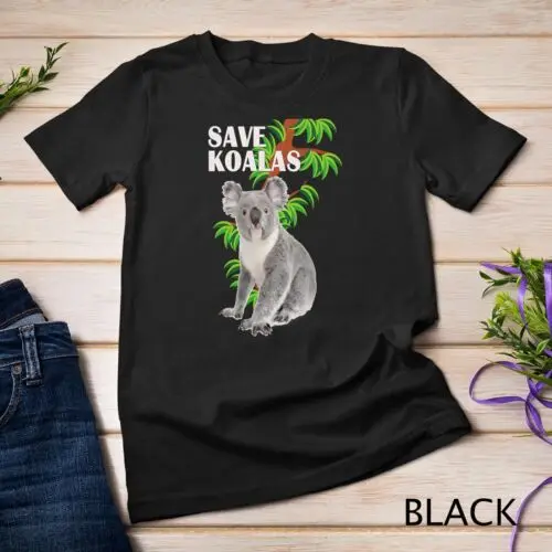 SAVE KOALAS Nice Australia Koala Bear Green Tree Gift Unisex T-shirt