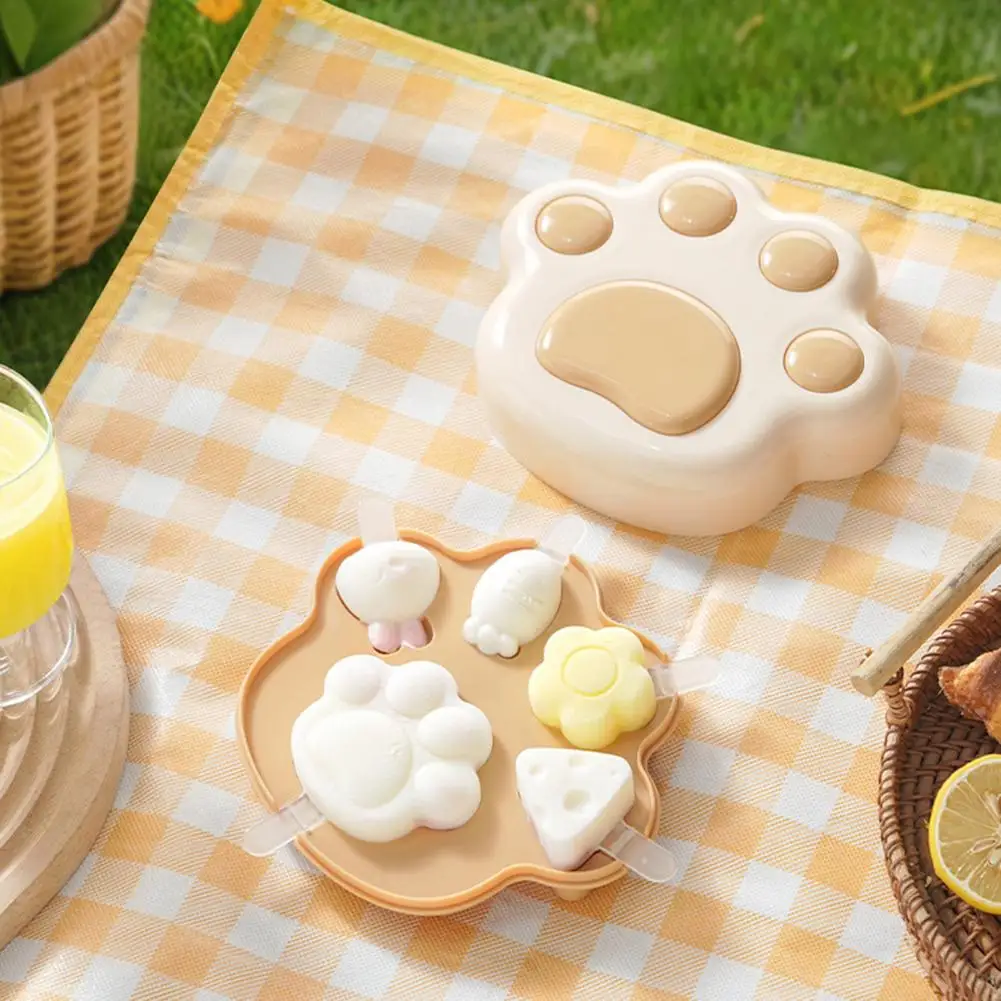Baby Safe Ice Pop Mold Silicone Ice Tray Ice Pop Mold Set with Lid Food-grade Silicone Maker Easy-release Leak-proof for Summer