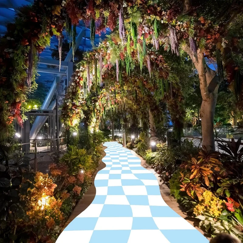 VIKAMA Checkerboard Runner Rug for Wonderland Party Fairytale Theme Wedding Birthday Baby Shower Decor Outdoor Home Decor view 6